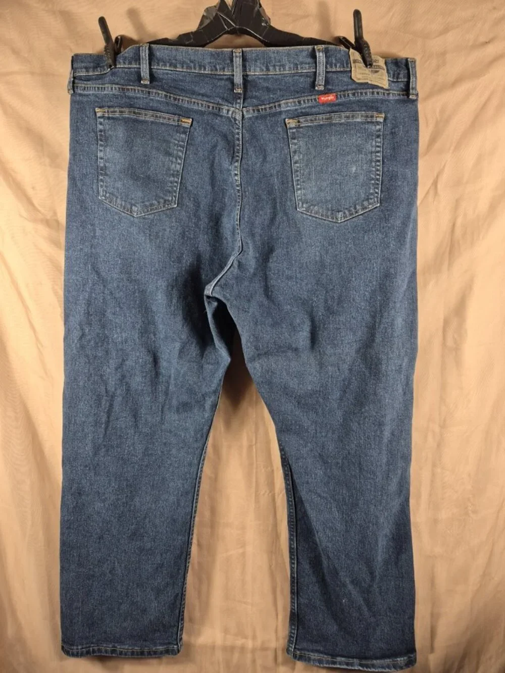 WRANGLER PREMIUM QUALITY men's blue straight western grunge Jeans size 46/30